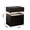 Led Nightstands 3 Drawer Dresser For Bedroom End Table With Acrylic Board Led Bedside Tables For Bedroom Living Room Bedside Furniture Black Black 3 Drawers Bedroom Bedside Cabinet American Design,American Traditional,Boho,Classic,Modern Drawers