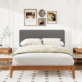 Grey Curved Adjustable Headboard Queen Grey Linen