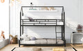 Metal House Bunk Bed, Twin Over Full, Black Full Black Metal