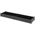 Outsunny 8X2Ft Wooden Raised Garden Bed Kit, Elevated Planter With 2 Boxes, Self Draining Bottom And Liner, Patio To Grow Vegetables, Herbs, And Flowers, Gray Grey Wood