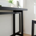 Bar Table,Bar Chair, Extra Long Entryway Table For Entryway, Hallway, Living Room, Foyer, Corridor, Rectangular Wood High Top Kitchen Dining Table, Black Matt Black Solid Wood Mdf