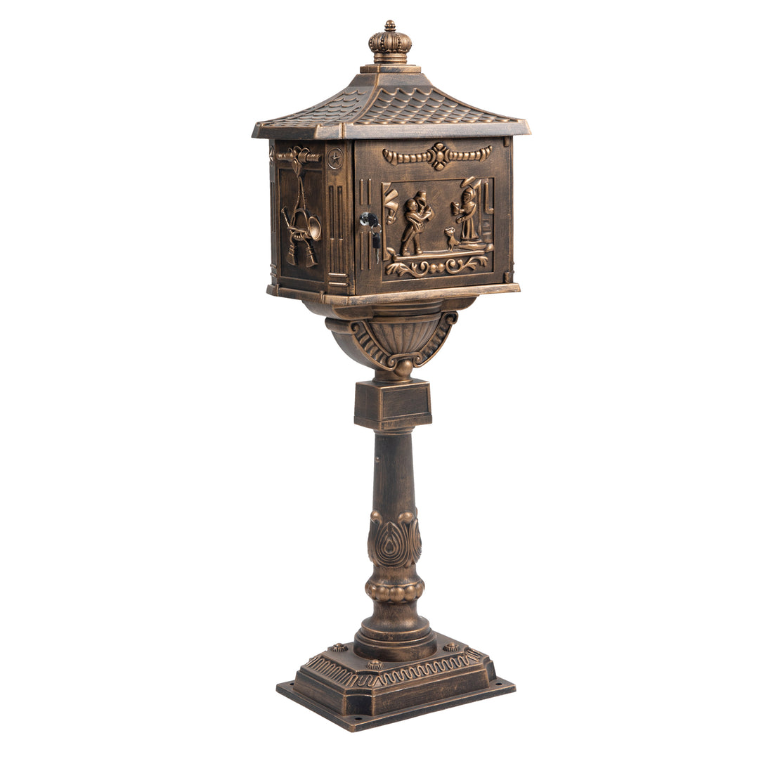 Polar Aurora Mailbox Cast Aluminum Bronze Mail Box Postal Box Security Heavy Duty Bronze Aluminium