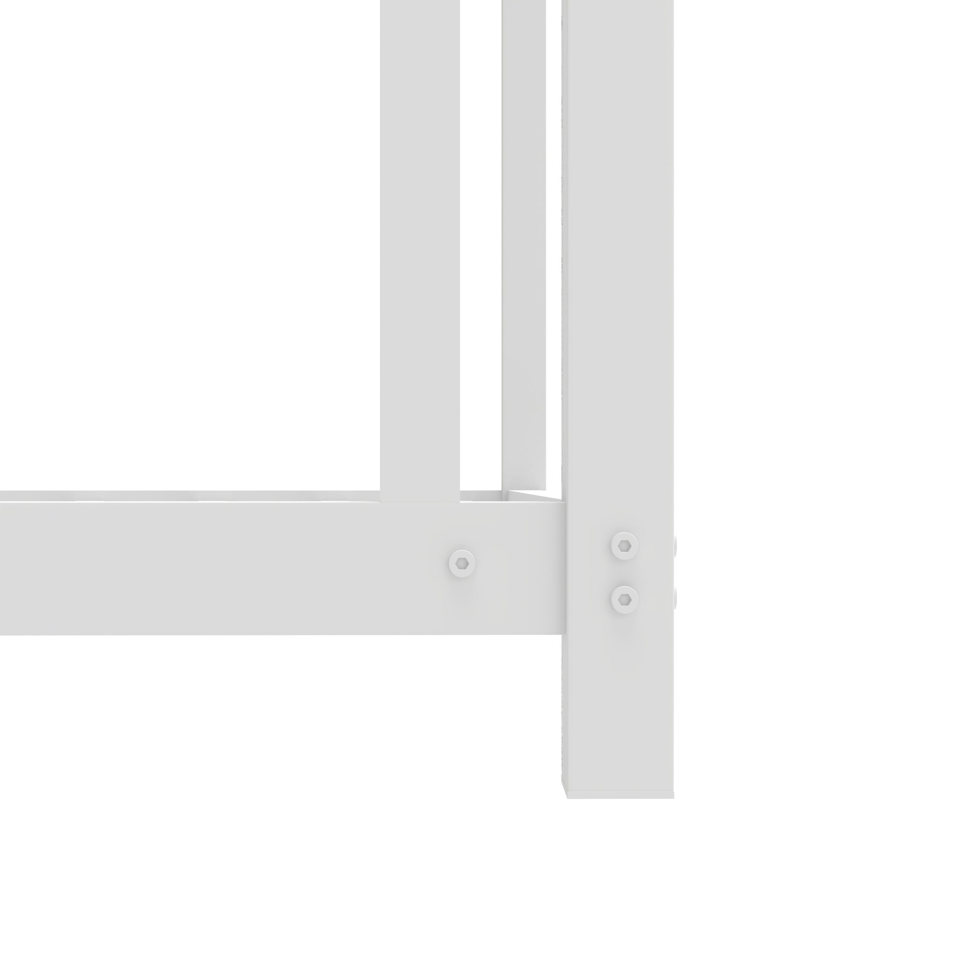 Metal Twin Over Twin Bunk Bed Heavy Duty Sturdy Metal Noise Reduced Safety Guardrail No Box Spring Needed,White Twin White Metal Metal