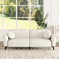 83.9''Upholstered Sofa For Living Room, Bedroom, And Apartments Beige Polyester 2 Seat