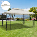 Outsunny 13' X 10' Gazebo Replacement Canopy, 2 Tier Top Uv Cover For 9.84' X 9.84' Outdoor Gazebo, Cream White Top Only Cream White Polyester