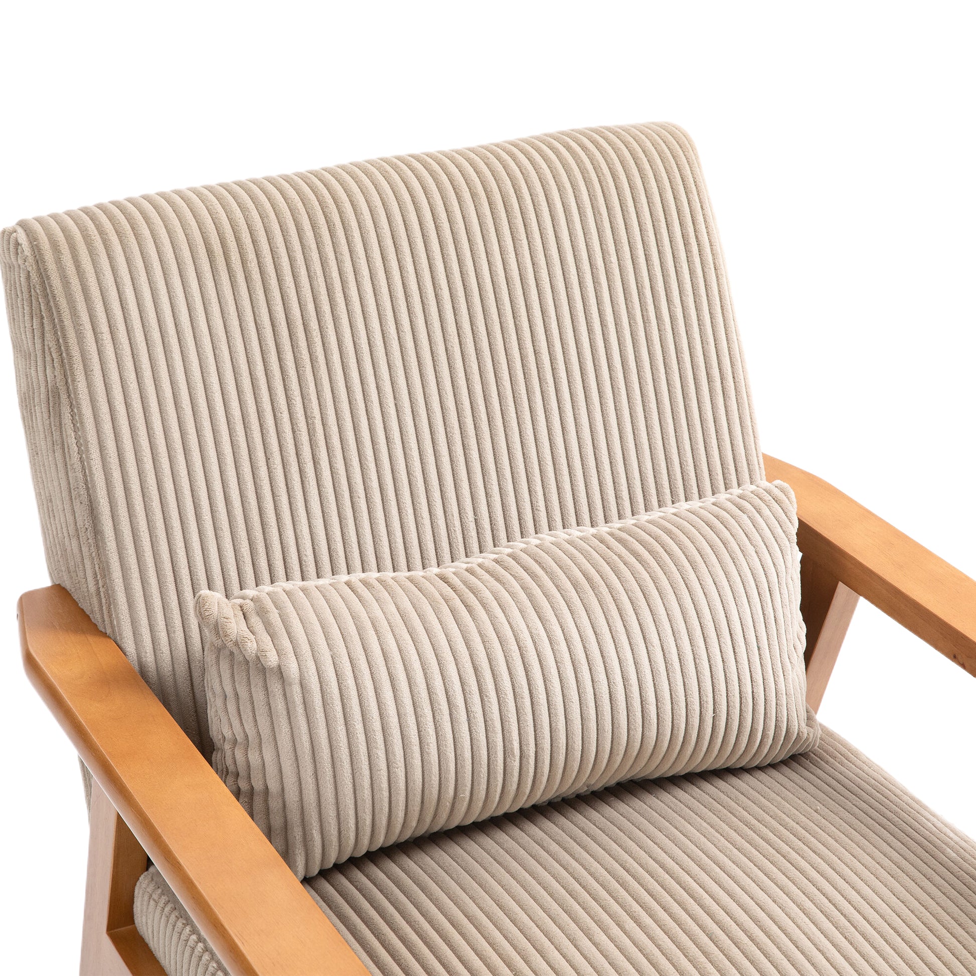 Leisure Chair With Solid Wood Armrest And Feet, Leisure Chair, Wood Frame, Velvet, Solid Rubber Wood Legs, Mid Century Modern Accent Chair, For Living Room Bedroom Studio Chair,Two Packs Camel Corduroy