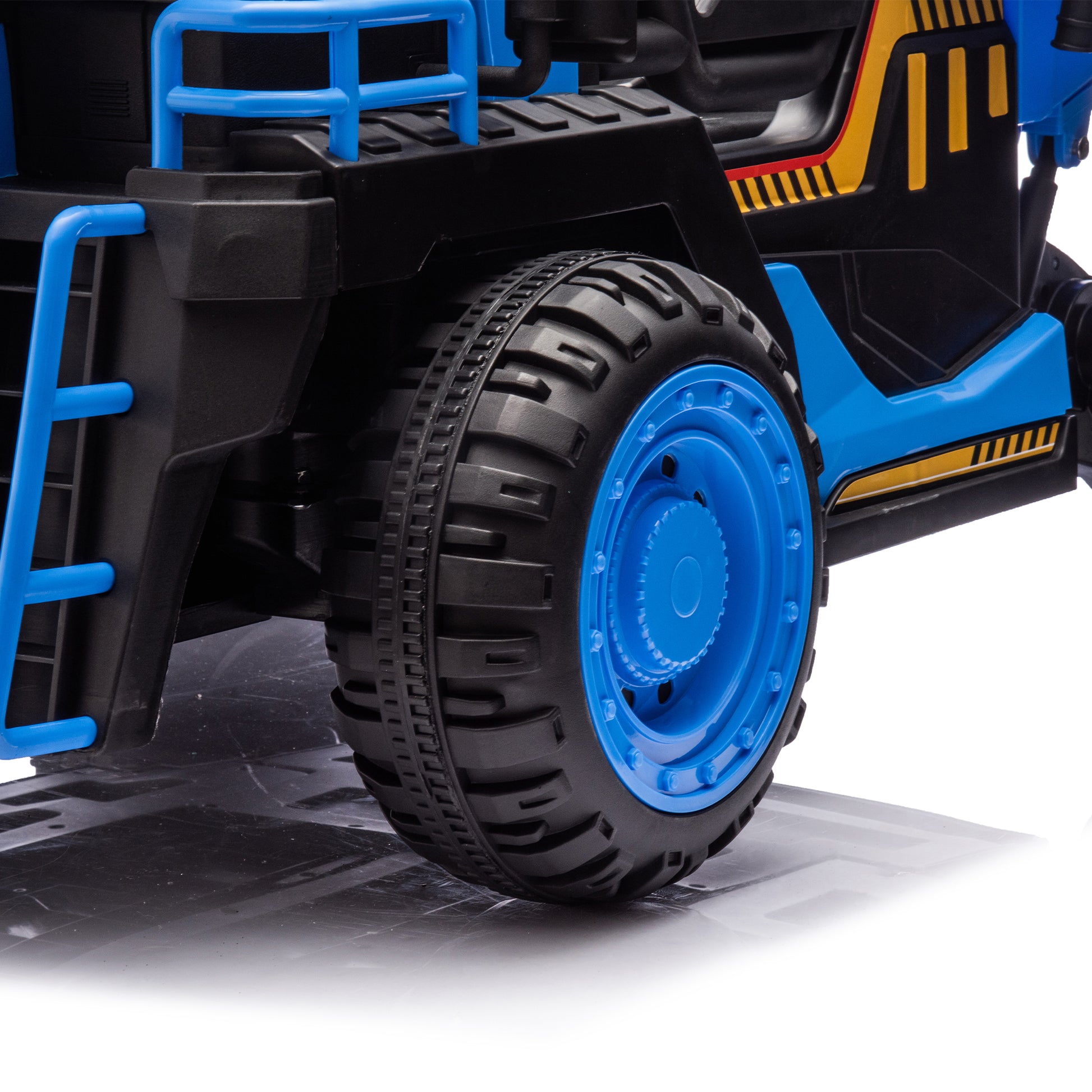 24V Two Seater Kids Ride On Electric Car W Parents Control,Seat Width 19.69In,400W Motor,E Rear Dump,Light&Rear Searchlight,Usb,Mp3,Bluetooth,Music,Provide A Speed Of 3.11 4.97Mph For Kids Aged 3 .