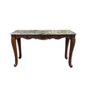 Nayla Sofa Table, Natural Marble & Cherry Finish Lv02006 Cherry Marble