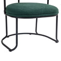 Coolmore Boucle Dining Chairs Set Of 2, Mid Century Modern Curved Backrest Chair, Round Upholstered Kitchen Chairs Emerald Boucle Emerald Foam Mdf Metal
