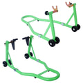 Motorcycle Stand 1000Lb Sport Bike Front And Rear Wheel Lift Swingarm Paddock Stands Black U Green Green Steel