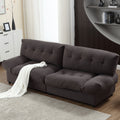 Cloud Style Sofa, Teddy Velvet Fabric, Comfy Padded Cloud Couch For Living Room, Apartment Dark Gray Light Brown Velvet Wood Primary Living Space Modern Polyester 2 Seat