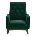 Demetrius Solid Wood Rocking Chair Green Velvet