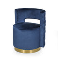 Swivel Arm Chair Blue Velvet