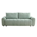 94.49''Sleeper Sofa, Sofa Bed 2 In 1 Pull Out Couch Bed With Storage Chaise For Living Room, Sofa Sleeper With Pull Out Bed, Light Green Style Couch Light Green Fabric 3 Seat
