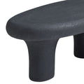 47.24'' Fiberglass Cloud Coffee Table For Living Room Vintage Table With 3 Support Legs,Matte Black Table Front Of The Sofa, Irregular Center Table,No Need Assembly Matt Black Fiberglass