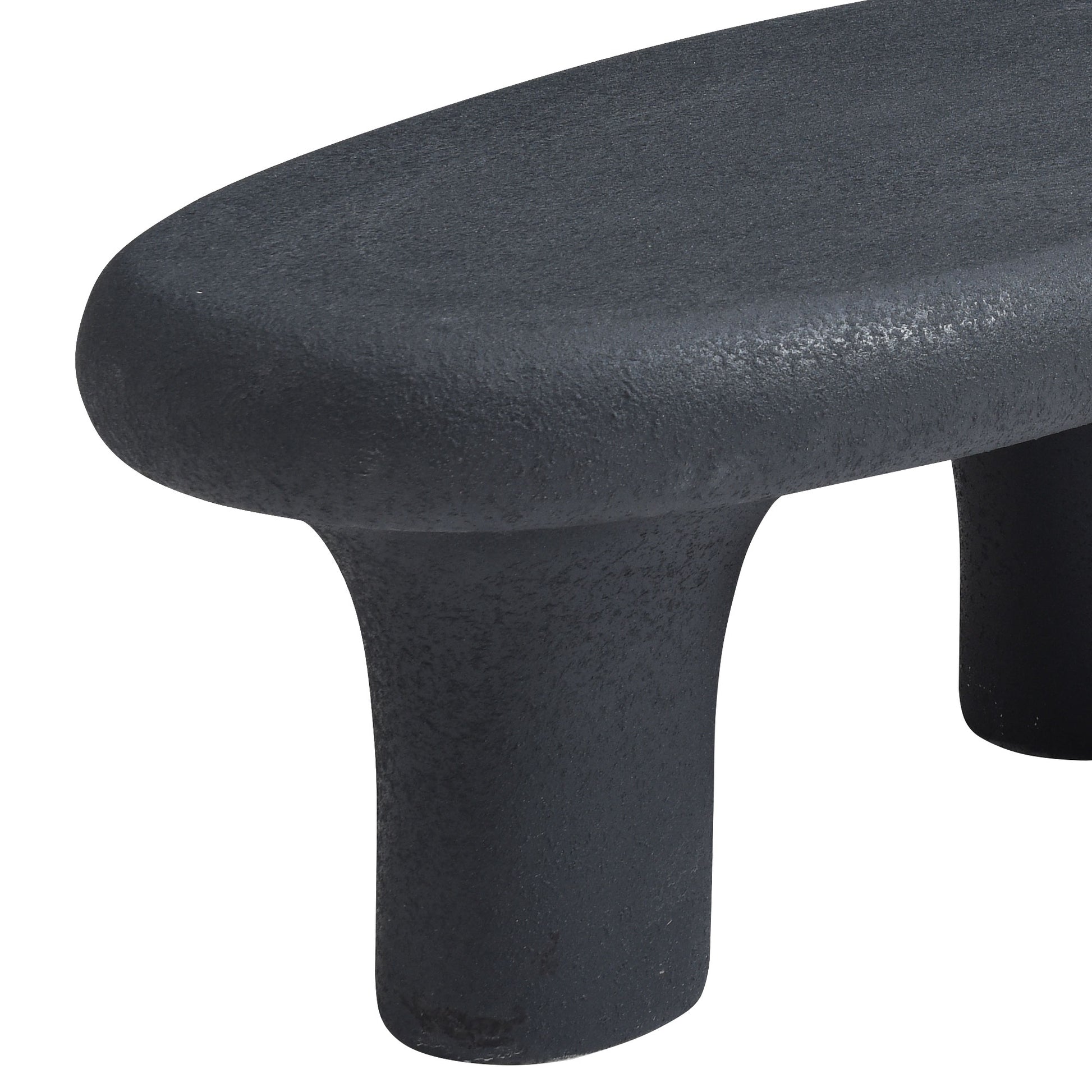 47.24'' Fiberglass Cloud Coffee Table For Living Room Vintage Table With 3 Support Legs,Matte Black Table Front Of The Sofa, Irregular Center Table,No Need Assembly Matt Black Fiberglass