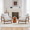 Accent Chair Mid Century Modern Chair With Pillow, Upholstered Lounge Arm Chairs, Linen Fabric Comfy Reading Chair With Wood Frame, Side Chair For Living Room, Beige Beige Linen