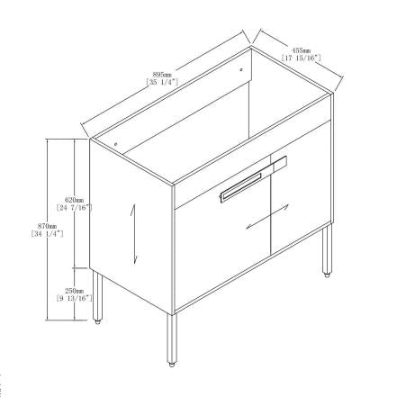 36 Inch Bathroom Vanity, Freestanding Bathroom Vanity Or Floating Is Optional Conversion, 36*18 00336Cg 1 Kd Packing Excluding Sink Cement Grey 2 Bathroom Freestanding Modern Plywood