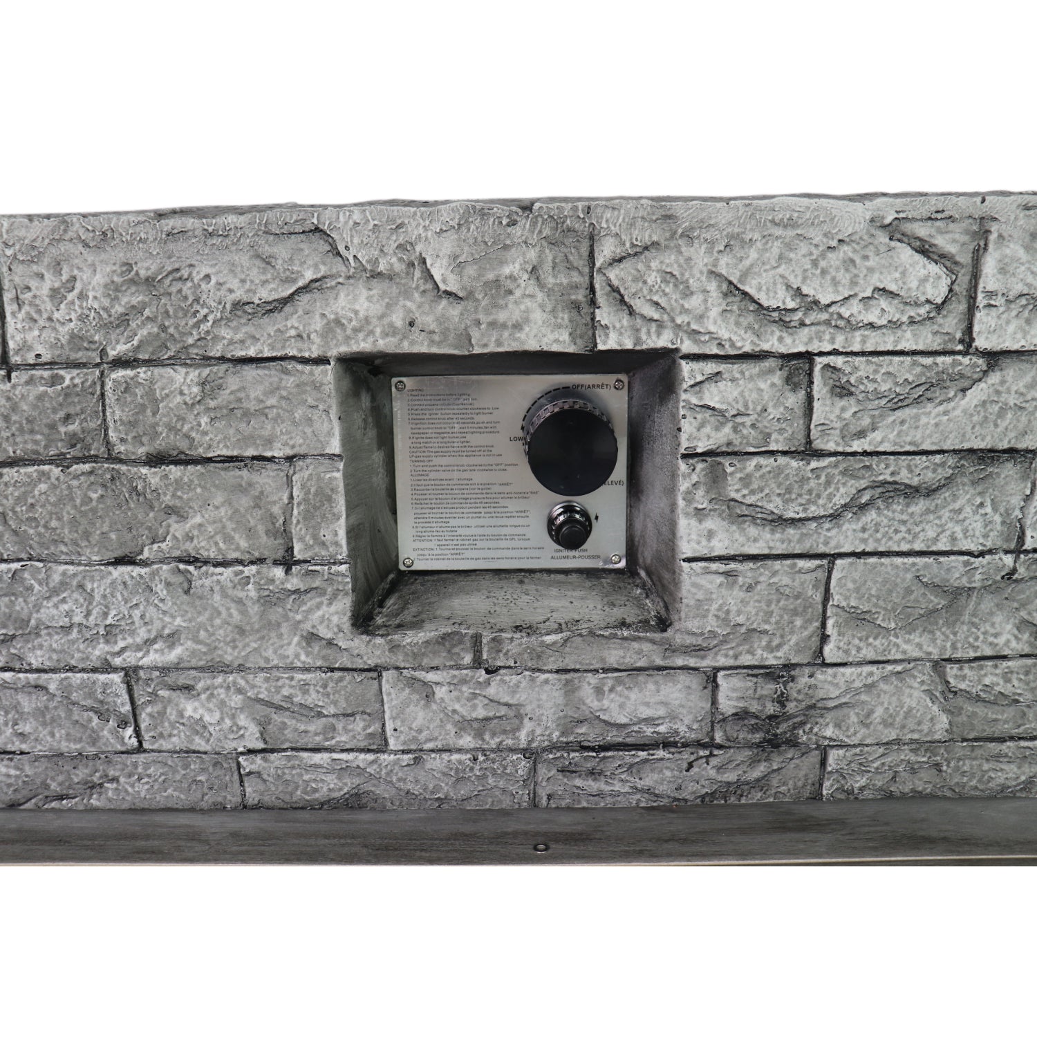 Fiber Reinforced Concrete Propane Natural Gas Fire Pit Table Stone Gray Modern Stone Concrete