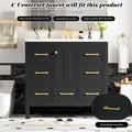 36'' Bathroom Vanity With Resin Sink Combo, Solid Wood Frame Bathroom Storage Cabinet, Freestanding Vanity Set With 5 Drawers& Soft Closing Doors Same As N710S136002B Black Bathroom Solid Wood Mdf Resin