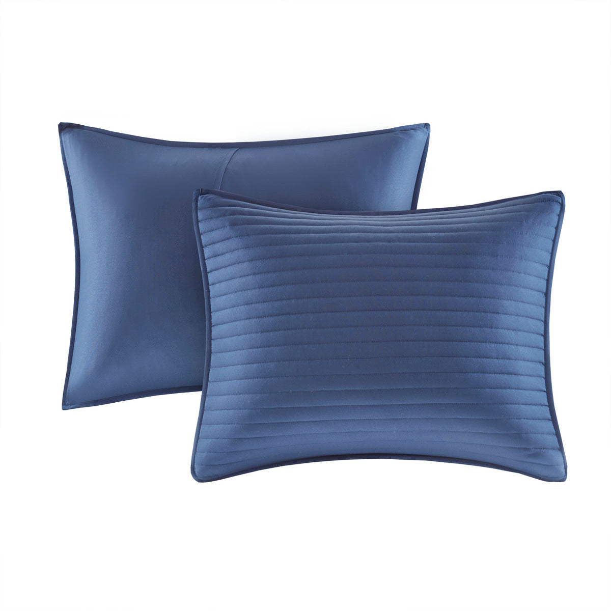 8 Piece Printed Seersucker Comforter And Quilt Set Collection Blue Full Queen Full Blue Polyester