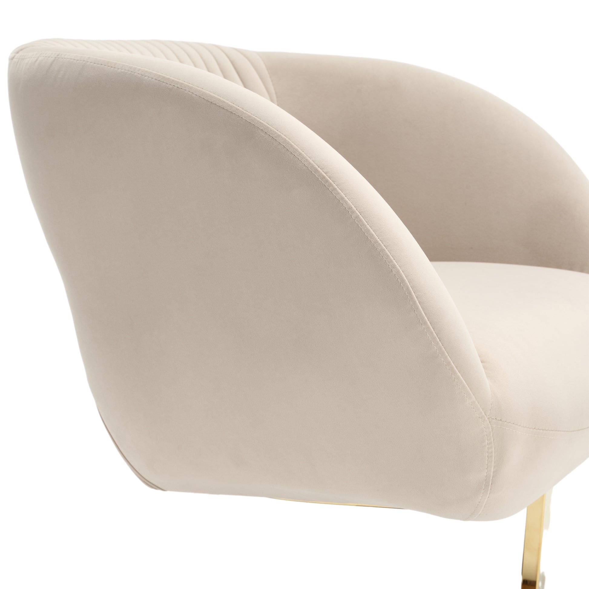 Coolmore Modern Chair With Velvet Fabric, Mid Century Chair With Wide Upholstered, Armchair For Living Room, Lounge, Bedroom Beige Beige Primary Living Space Foam Velvet