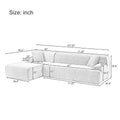Modern Large L Shape Modular Sectional Sofa For Living Room, Bedroom, Salon, 2 Piece Free Combination, Simplified Style Blue Polyester 3 Seat
