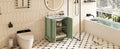 30 Inch Bathroom Vanity With Resin Sink, Freestanding Bathroom Vanity Set With Hidden Drawer, Storage Cabinet For Bathroom, Solid Wood Frame Bathroom Cabinet Green Bathroom Modern Solid Wood Mdf Resin