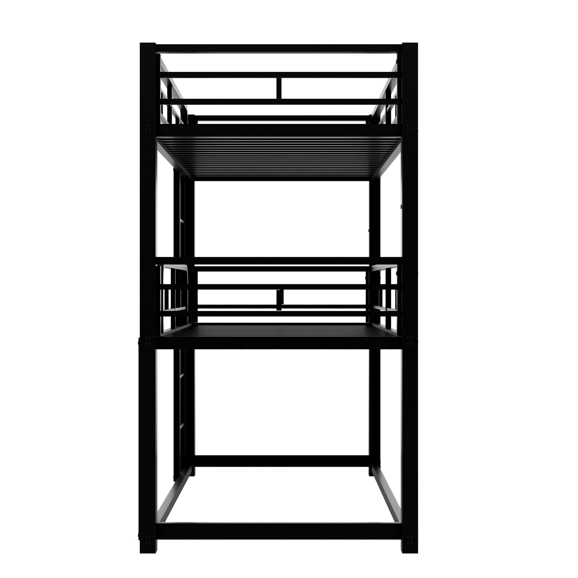 Metal Twin Size Triple Bunk Bed, Black Old Sku: Sm000230Aab 1 Box Spring Not Required Twin Black Metal Bedroom Metal