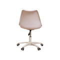 Armless Office Chair,Ergonomic Small Computer Desk Chair With Wheels,Adjustable Rolling Chair, Support Swivel Task Chair For Small Spaces Living Room,Bedroom White White Pu Office Rectangular Modern Handle Solid Back Polypropylene