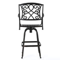Waterbury Cast Barstool Copper Mildew Resistant Cushion Garden & Outdoor Antique,Casual,Classic Metal