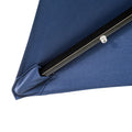 Outsunny 9' X 7' Solar Umbrella, Led Lighted Patio Umbrella For Table Or Base With Tilt & Crank, Outdoor Umbrella For Garden, Deck, Backyard, Pool, Beach, Blue Blue Steel
