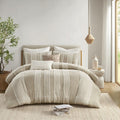 3 Piece Striped Cotton Duvet Cover Set King Multicolor Cotton