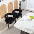 Coolmore Contemporary Designed Velvet Fabric Upholstered Accent Dining Chair Barrel Side Chairs Kitchen Armchair For Living Room Set Of 2 Black Chenille Black Dining Room Foam Chenille