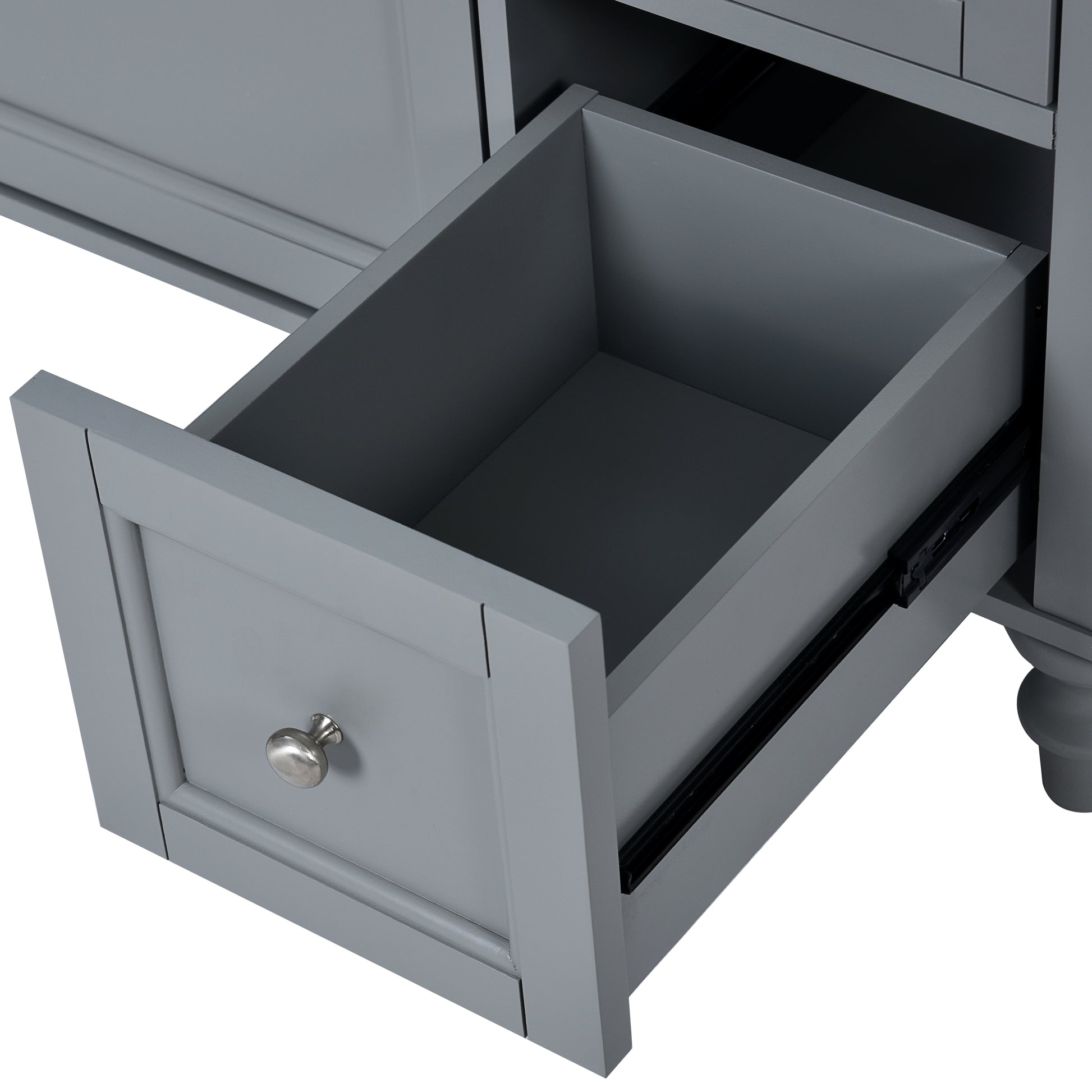 30'' Bathroom Vanity Without Top Sink, Modern Bathroom Storage Cabinet With 2 Drawers And A Tip Out Drawer Not Include Basin Grey Bathroom Modern Solid Wood Mdf