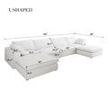 Cloud Modular Sectional Sofa With 2 Storage Ottomans,160.6