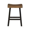 Transitional Design Counter Height Stools Set Of 2Pcs, Black And Brown Finish Solid Rubberwood Furniture Black,Brown Dining Room Transitional Set Of 2 Solid Wood