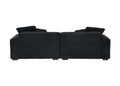 104.72 Inch 4 Seat Large Sofa With 4 Throw Pillows, Living Room Sofa In Black Corduroy Fabric Comfort Black Corduroy 3 Seat