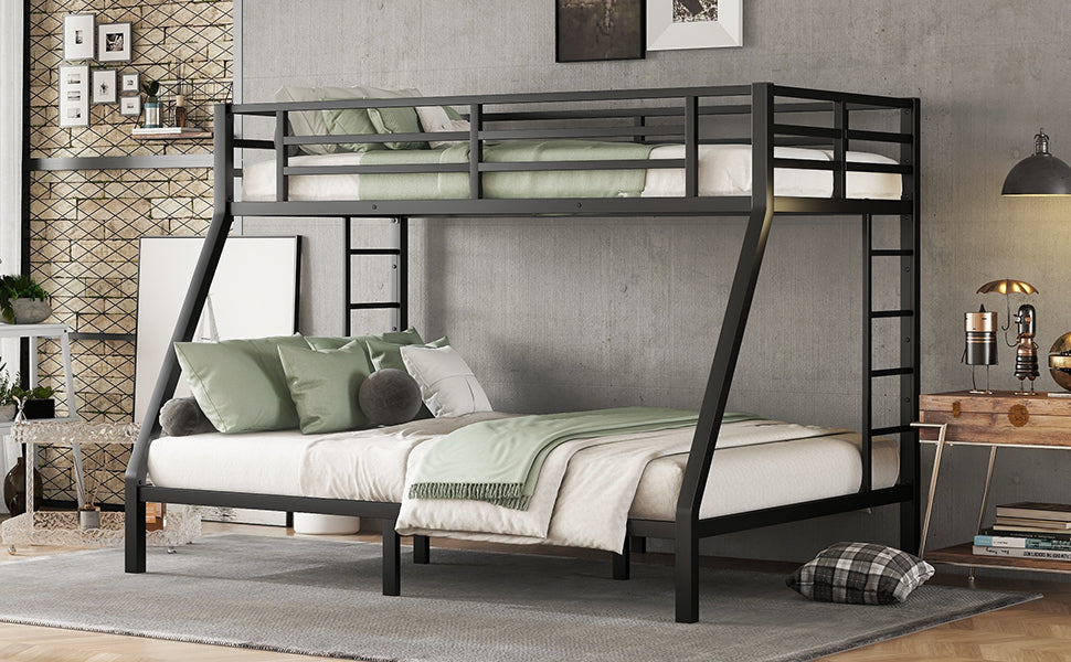 Metal Twin Xl Over Queen Bunk Bed For Teens And Adults,Space Saving Noise Reduced No Box Spring Needed Expect Arrive Date 2024 7 17 Twin Xl Black Metal