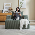 62.5 Inch Corduroy Sponge Sofa Lounge Chair,No Assembly Required,Fluffy Modern Sleeper Chair For Indoor Living Room Bedroom Army Green Foam Corduroy 1 Seat