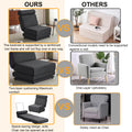 Single Sofa Chair Foldable Single Sofa Bed With Pillow,Portable Foldable Sofa Bed,Leisure Sofa Chair,Easy To Store,Made Ofand Wearable Linen,Dark Grey Dark Gray Modern Foam Linen