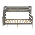 Wood Twin Xl Over Queen Bunk Bed With Ladder, Gray Twin Xl Box Spring Not Required Gray Wood Bedroom Bunk Solid Wood Mdf