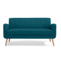 The Pacific Sofa Antique Blue Green Mid Century Modern Poplar Polyester 3 Seat