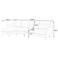 Modern Sofa 3 Seat Couch With Stainless Steel Trim And Metal Legs For Living Room,Package Compression Sofa Technology,Beige Beige Foam 3 Seat