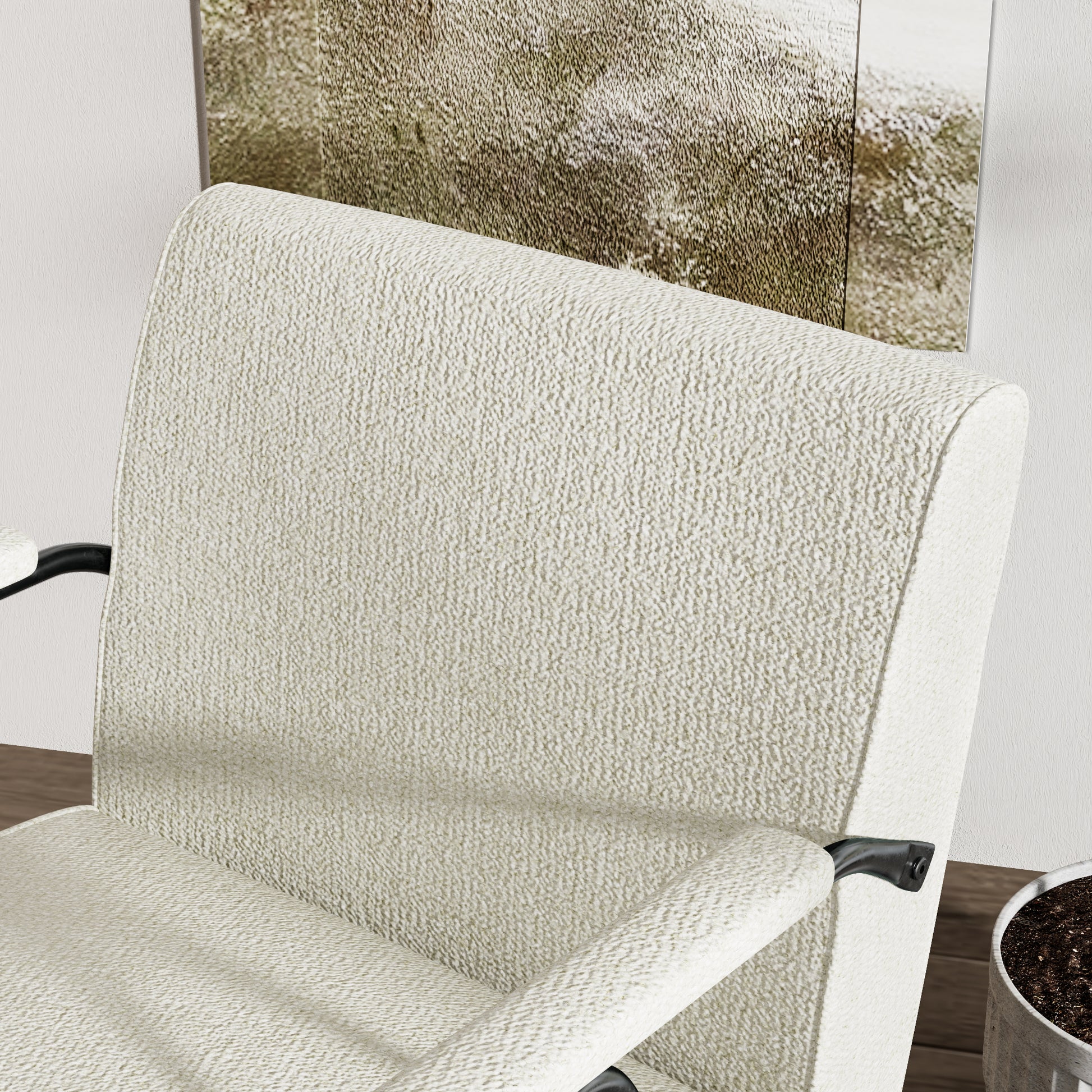 Fx P91 Wt Sofa Chair Modern White Accent Chair With Metal Frame Stylish Upholstered Single Sofa, Perfect For Living Room, Bedroom, And Office Decor Temu Suitable White Linen