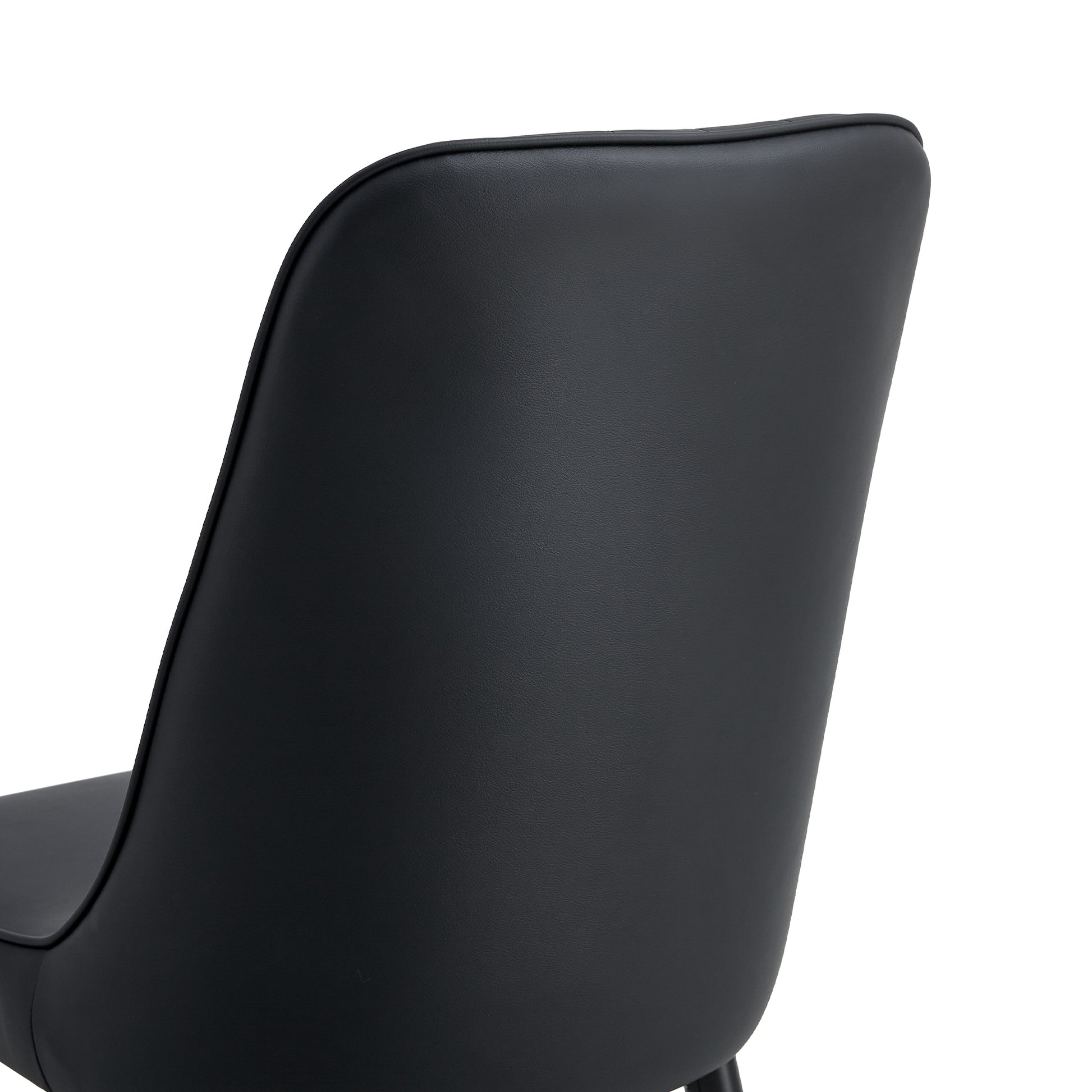 Large Modern Minimalist Rectangular Dining Table With 0.39 "Imitation Marble Black Desktop And Gold Metal Legs, Paired With 8 Chairs With Pu Cushions And Black Metal Legs.F 1538 C 007 Black Gold Glass Metal