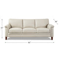 Westcott Leather Sofa Beige Memory Foam Genuine Leather 3 Seat