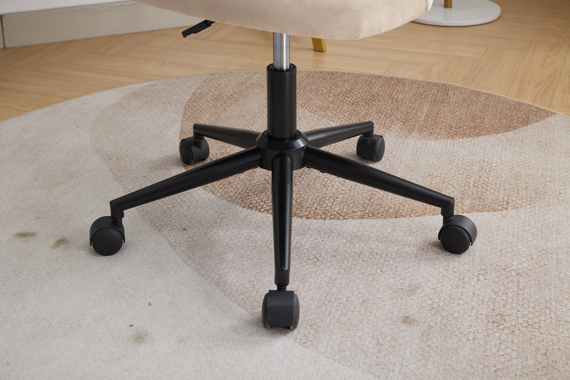 Home Office Chair, Velvet Fabric Swivel Flower Shape Computer Desk Chair For Home Office Or Bedroom Camel Foam Polyester Blend