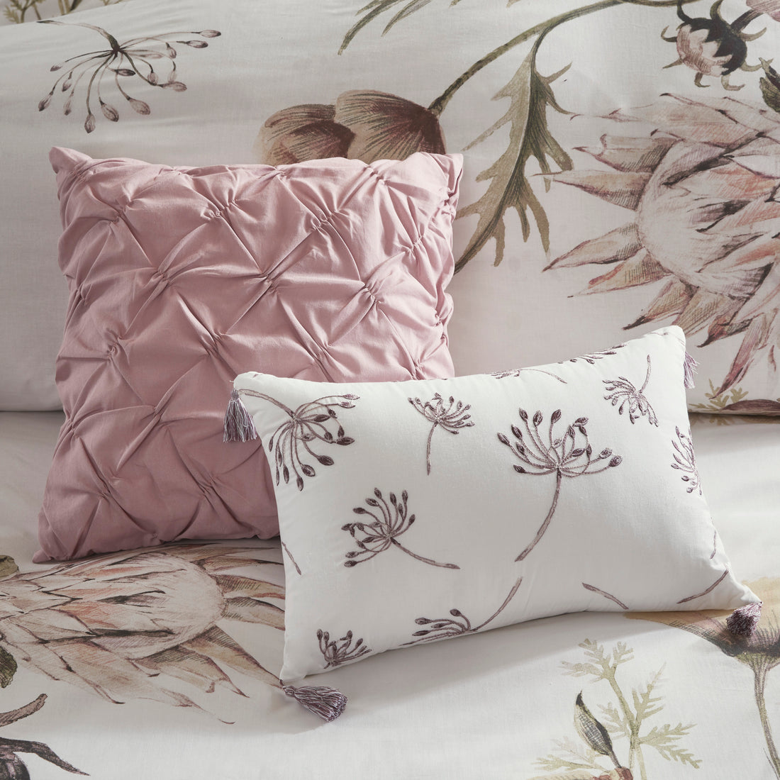 8 Piece Cotton Printed Comforter Set Blush King King Blush Polyester
