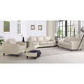 Bella Leather Chair Ivory Down Filling Genuine Leather